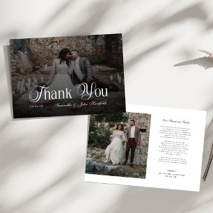 Modern Chic Black and White Photo Thank You Card