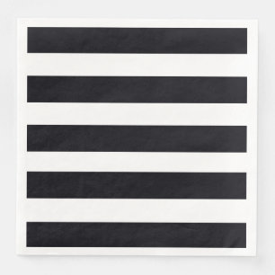 Modern Chic Black And White Striped Elegant Party Napkin