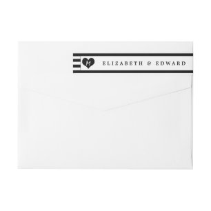 Modern Chic Black and White Wedding Wrap Around Label