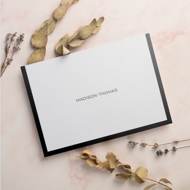 Modern Chic Black Border Stationery Card (Creator Uploaded)