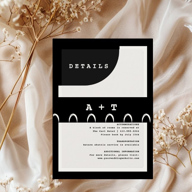 Modern Chic Black Ivory  Invitation Belly Band (Modern Chic Black Ivory Invitation Belly Band)