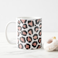 Modern Chic Black Rose Gold Foil Leopard Print