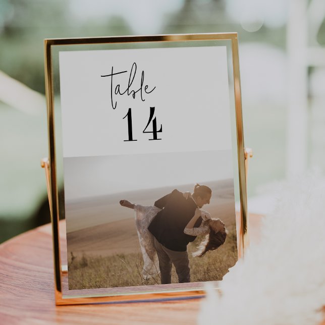 Modern Chic Black White 5x7" Photo Table Numbers (Creator Uploaded)