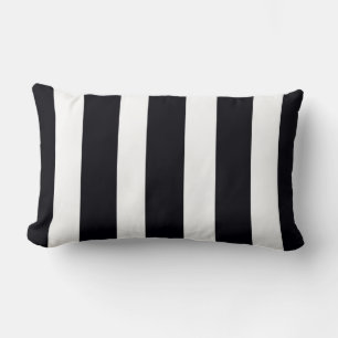 Modern Chic Black & White Striped Trendy Elegant Lumbar Cushion