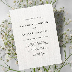 Modern Chic Black & White Textured Wedding Invitation