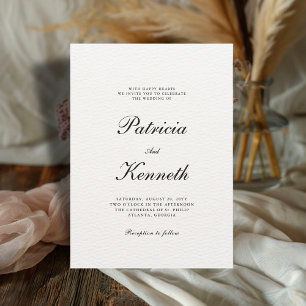Modern Chic Black & White Textured Wedding Invitation