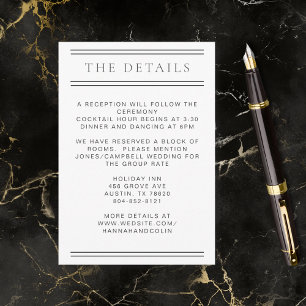 Modern Chic Black & White Typography Enclosure Card