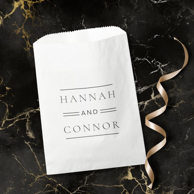 Modern Chic Black & White Typography Favour Bags (Creator Uploaded)