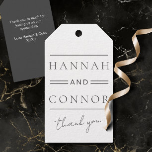 Modern Chic Black & White Typography Gift Tags
