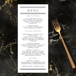Modern Chic Black & White Typography Menu
