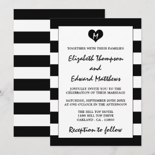 Modern Chic Black & White Wedding Invitation