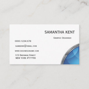 Modern chic blue and white business card