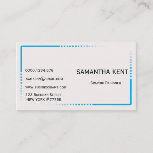 Modern chic blue and white business card