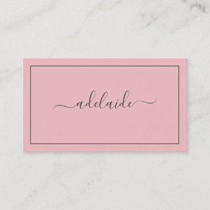 Modern Chic Blush Pink hairstylist script Business Card