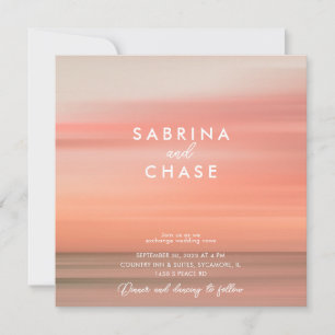 Modern Chic Blush Rose Wedding Invitation