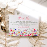 Modern chic boho bright wild flowers bridal  thank you card<br><div class="desc">Add a touch of bohemian elegance to yourthank you card with our Modern Chic Boho Bright Elegant Colourful wild flowers design. Featuring pink,  red,  green,  and purple hues botanical flowers inspired by wildflowers and watercolor rustic gardens with subtle greenery and modern boho script typography.</div>