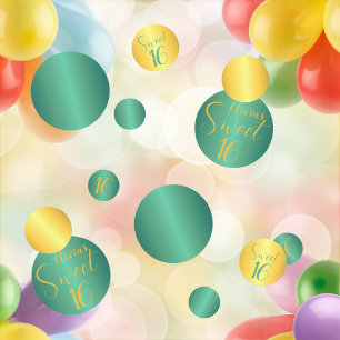 Modern Chic Boho Floral Sweet 16 Birthday Party Confetti
