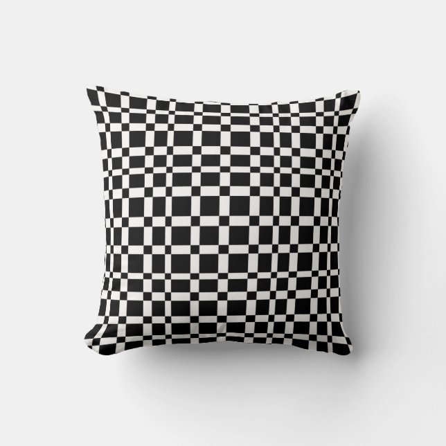 modern chic bold black and white home decor cushion (Front)