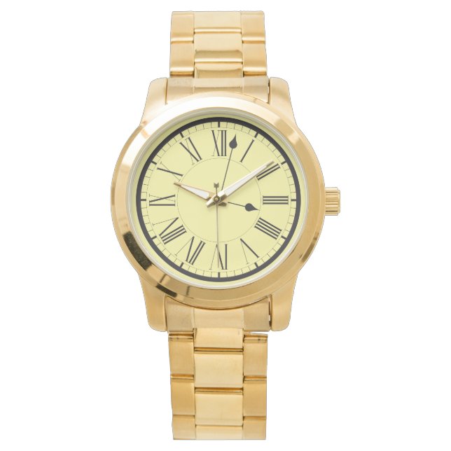 Modern Chic  Bracelet  Gold Men's  Watch (Front)