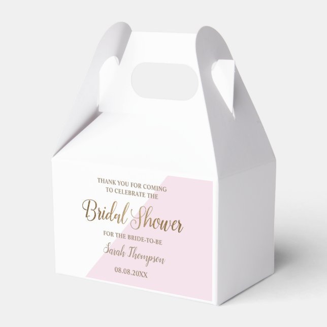 Modern Chic Bridal Shower Gold Script Favour Box (Front Side)