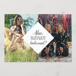 Modern Chic Bridesmaid Proposal Modern Collage Invitation