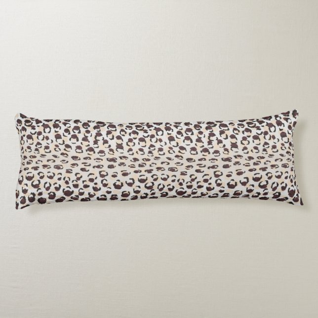 Modern chic brown cheetah print pattern monogram body cushion (Back)