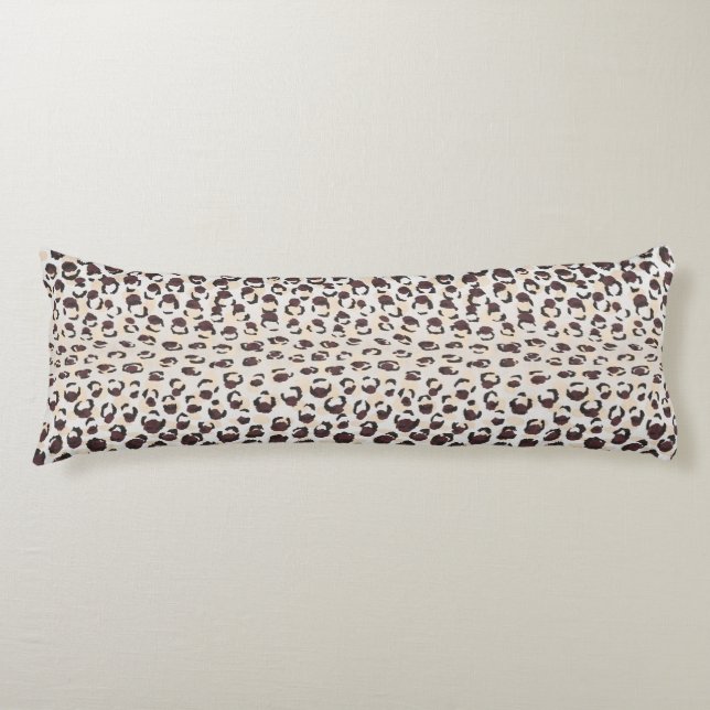 Modern chic brown cheetah print pattern monogram body cushion (Front)