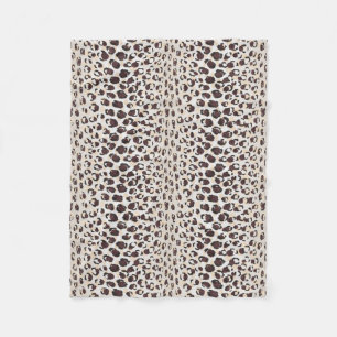 Modern chic brown cheetah print pattern monogram fleece blanket