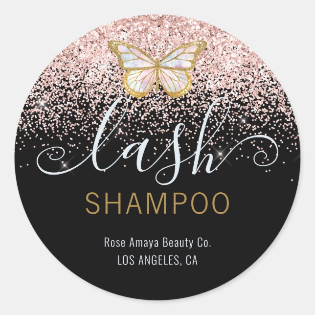 Modern Chic Butterfly Lash Shampoo Product Label (Front)
