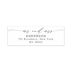 Modern Chic Calligraphic Script Return Address Self-inking Stamp