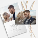 Modern Chic Calligraphy 2 Photo Wedding Folded Thank You Card<br><div class="desc">Simple and modern calligraphy wedding thank you folded photo card.  Perfect for weddings,  birthdays,  graduations,  and other events. For more advanced customisation of this design,  please click the BLUE DESIGN TOOL BUTTON.</div>