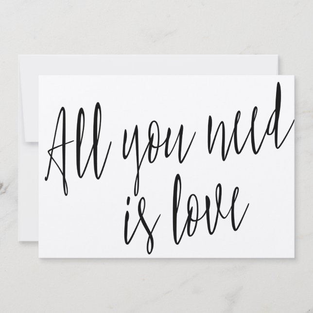 Modern chic calligraphy "All you need is love" (Front)