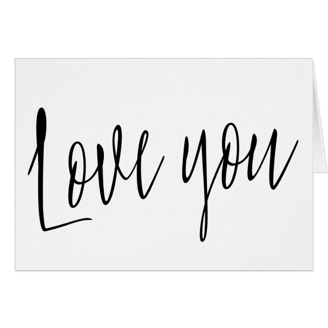 Modern chic calligraphy  "Love you" (Front Horizontal)