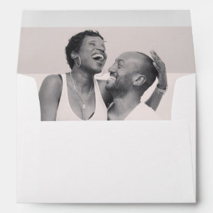 Modern Chic Calligraphy Simple Photo Wedding Envelope