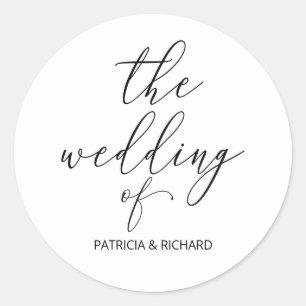 Modern Chic Calligraphy The Wedding Of Classic Round Sticker