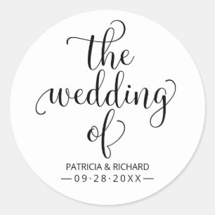 Modern Chic Calligraphy The Wedding Of Classic Round Sticker