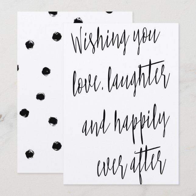 Modern chic calligraphy "Wishing you love" Invitation (Front/Back)