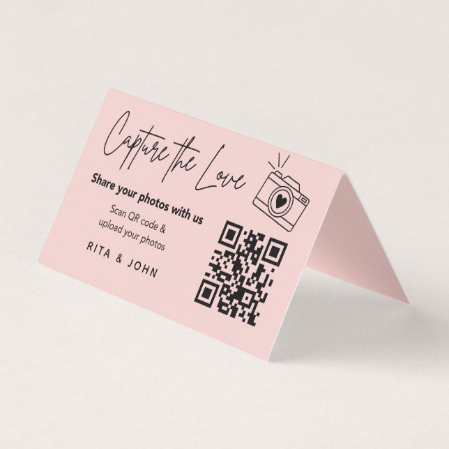 Modern Chic Capture The Love QR code Folded Card (Front)