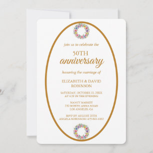 Modern chic celebration 50th anniversary wedding invitation