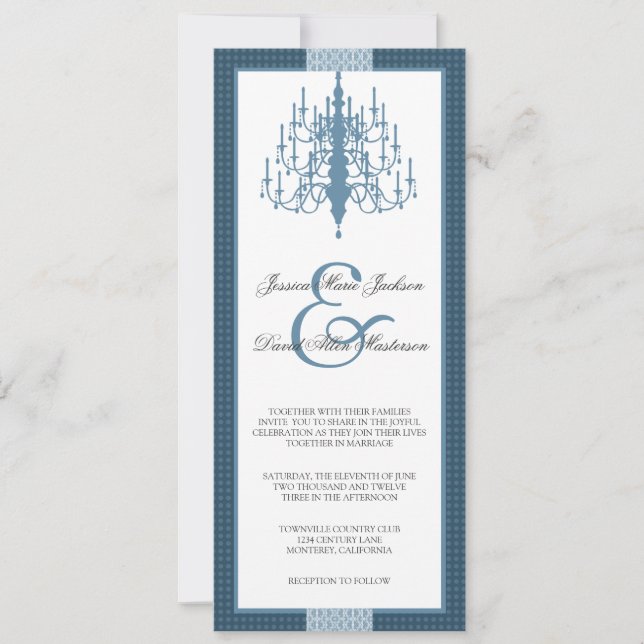 Modern Chic Chandelier Wedding Invitation (Front)
