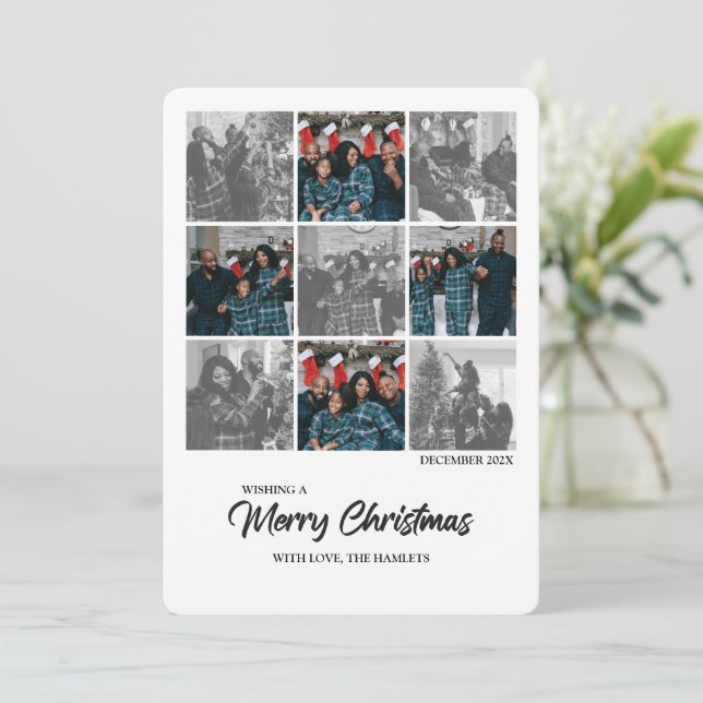 Modern Chic Christmas Year in Review Holiday Card (Standing Front)