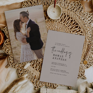 Modern Chic COLOR EDITABLE Photo Back Wedding Invitation