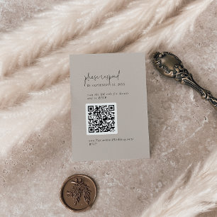 Modern Chic COLOR EDITABLE QR Code RSVP Enclosure Card