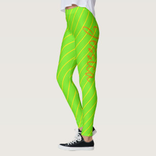 Modern Chic Cool Neon Yellow Green Orange Yoga Leggings