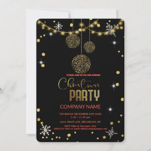  Modern Chic Corporate, Christmas gold decoration  Invitation