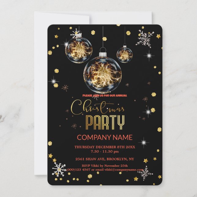  Modern Chic Corporate Christmas Party  Invitation (Front)