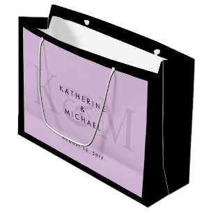Modern Chic Couple Names Bride & Groom Wedding Large Gift Bag