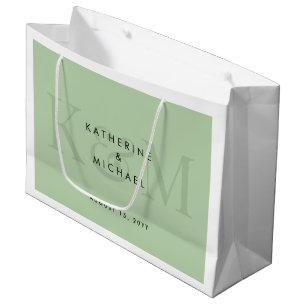 Modern Chic Couple Names Bride & Groom Wedding Large Gift Bag