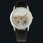 Modern Chic Couple Wedding Anniversary Photo Watch<br><div class="desc">Modern Chic Couple Wedding Anniversary Photo Watch</div>