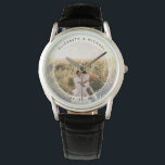 Modern Chic Couple Wedding Anniversary Photo Watch<br><div class="desc">Modern Chic Couple Wedding Anniversary Photo Watch</div>